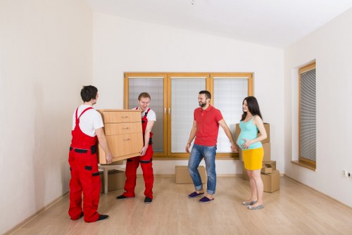 Commercial moving team planning a business relocation in Streatham