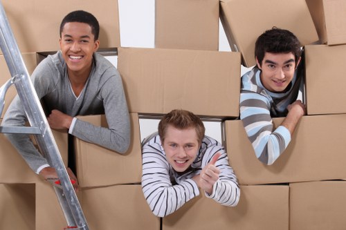 Careful loading of sofas and household furniture during a local move