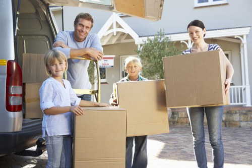 Packed student belongings ready for transport from a Streatham property
