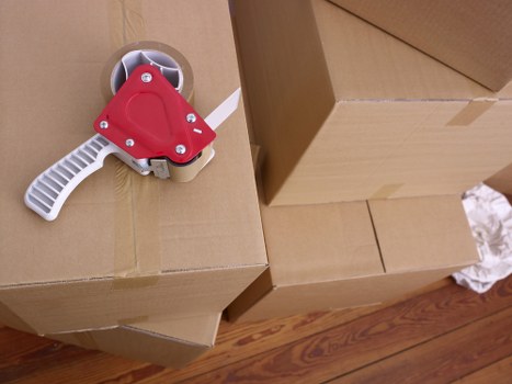 Packing and loading belongings into a removal van
